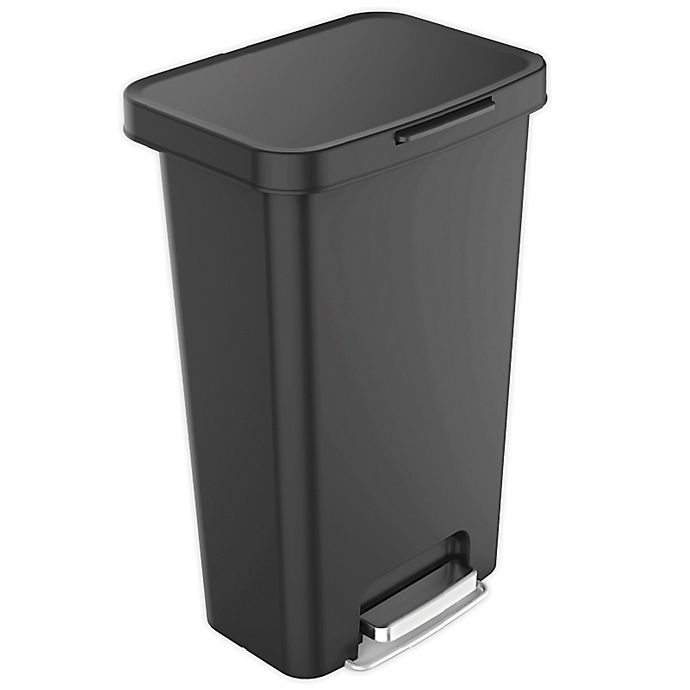Squared Away™ Resin 45-Liter Rectangular Locking Lid Step-On Trash Can