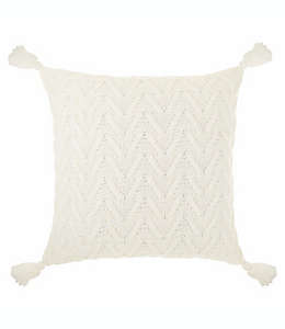 Cojín decorativo cuadrado de algodón Bee & Willow™ Home Cozy color marfil
