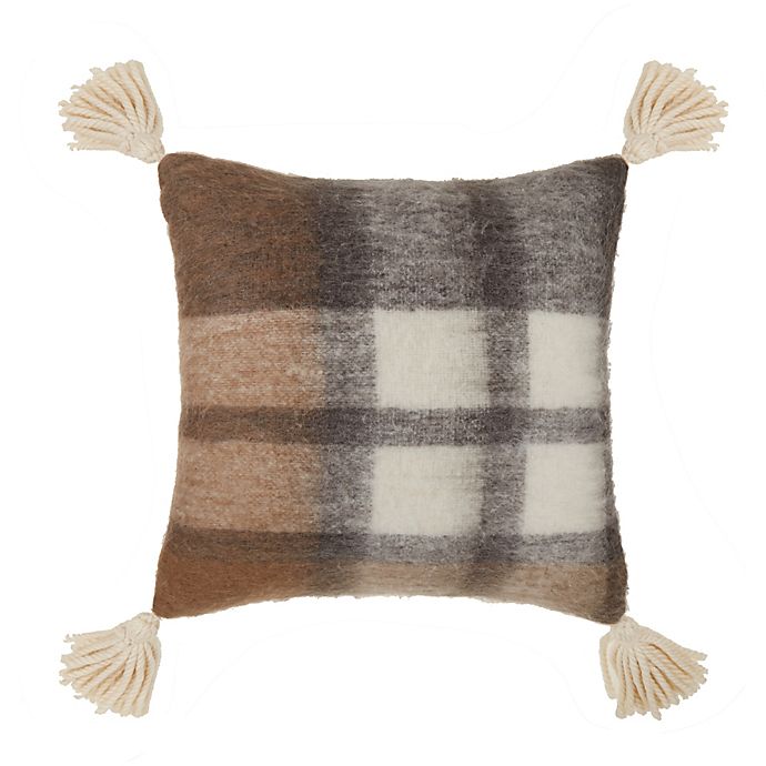 Bee & Willow™ Faux Mohair Plaid Square Throw Pillow