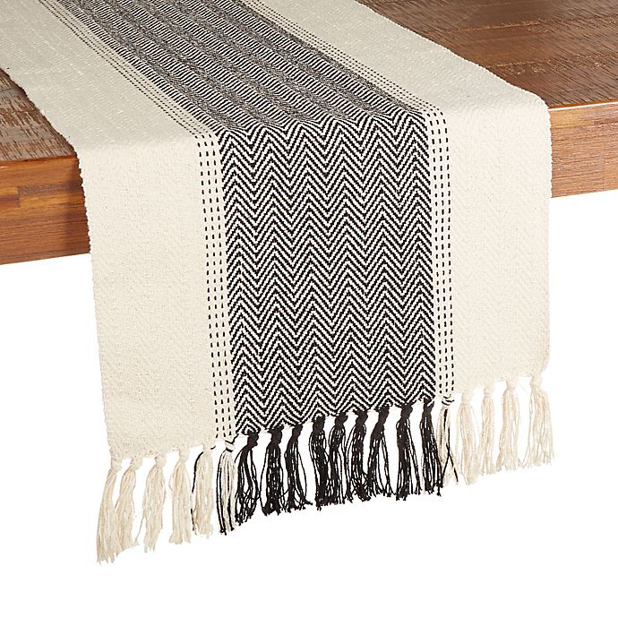 Our Table™ Woven Chevron Table Runner in Charcoal