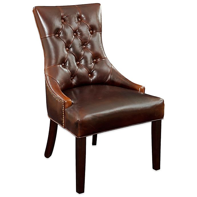 Bassett Mirror Company Fortnum Leather, Parsons Dining Chairs Leather