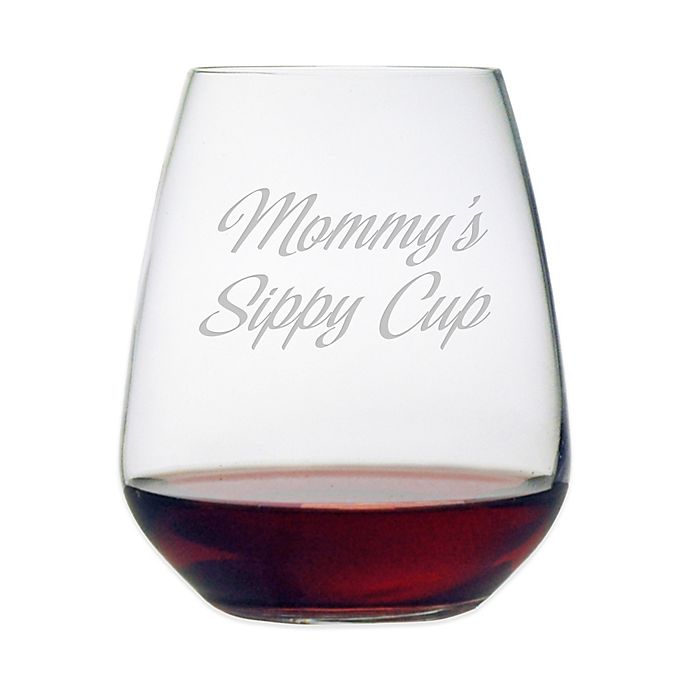Best Mum in the world etched into pink stemless wine glass made by proper Etched