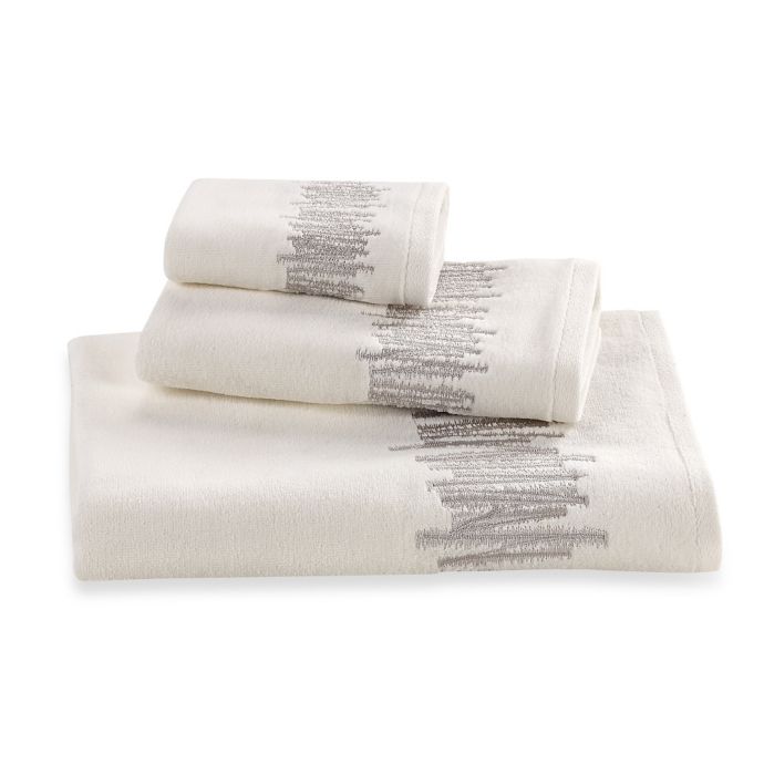 Cole Reaction® Home Frost Embroidered Bath Towel in Ivory Bed
