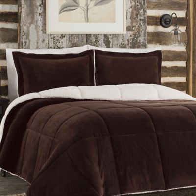 So-Soft™ Plush Reversible Comforter Set in Chocolate - Bed ...