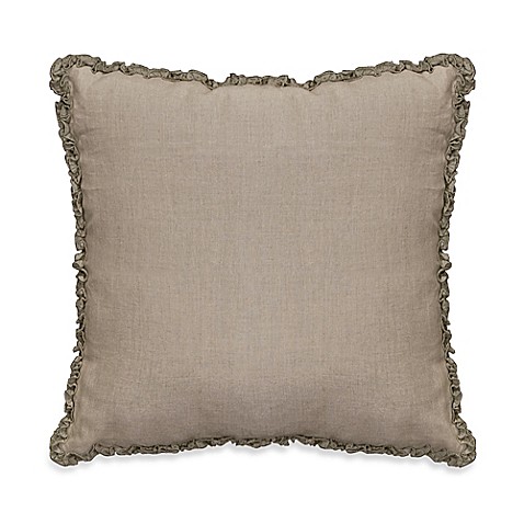 Downton Abbey Ruffled Luxury Collection Linen Square Throw Pillow - Bed Bath & Beyond