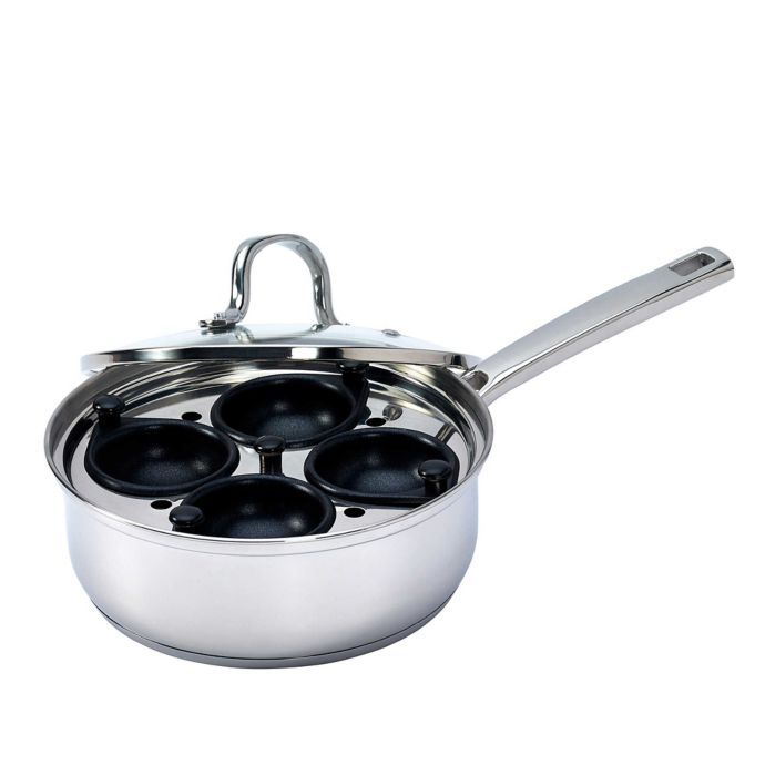 JUDGE Vista Non Stick 1 Hole Egg Poacher Stainless Steel Saucepan & Vented Lid 
