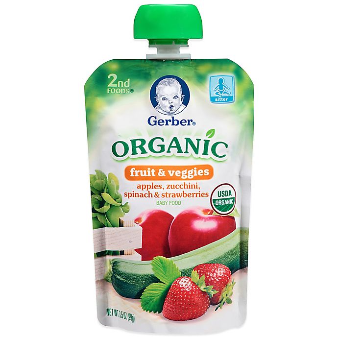 Gerber® 2nd Foods® Organic Fruit & Veggies 3.5 oz. Apples, Zucchini, Spinach & Strawberries