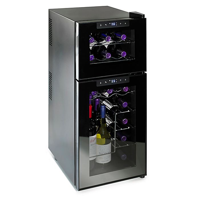 Wine Enthusiast® Silent Touchscreen 21-Bottle Dual-Zone Wine Cooler