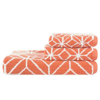 Buy Trina Turk® Trellis Hand Towel in Sunset Coral from Bed Bath & Beyond
