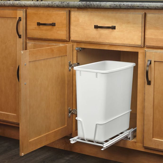 20 Qt White Plastic Replacement Pull-Out Garbage Bin Kitchen Trash Can Container 