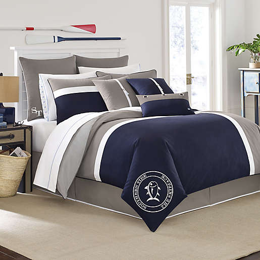 Southern Tide Starboard Comforter Set, Navy Blue And Gray Bedding Sets