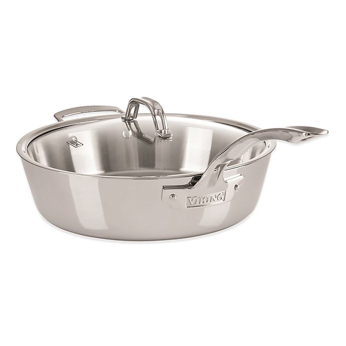 Viking® Contemporary Stainless Steel 4.8 qt. Covered Saute Pan with Helper Handle