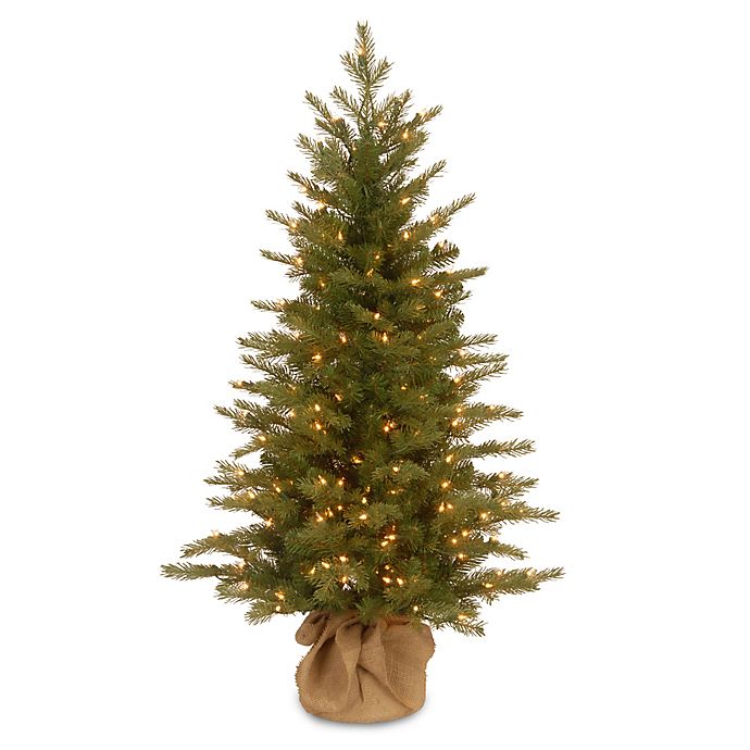 National Tree Feel-Real® 4-Foot Nordic Spruce Pre-Lit Christmas Tree with Clear Lights