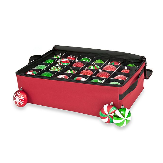 Two-Tray Christmas Ornament Storage Bag with Clear View Top