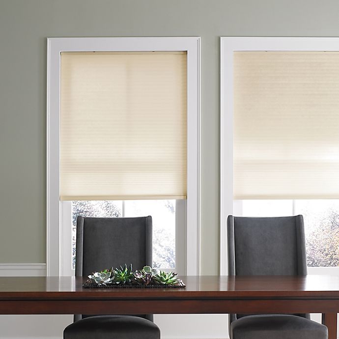 Beige Privacy Light Filtering Cordless Cellular Shades Window Blind 67" W 64" H 