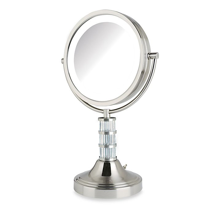 Jerdon 8X/1X Steuben Column LED Lighted Vanity Mirror