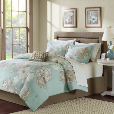 Madison Park Avalon Comforter Set in Blue - Bed Bath & Beyond