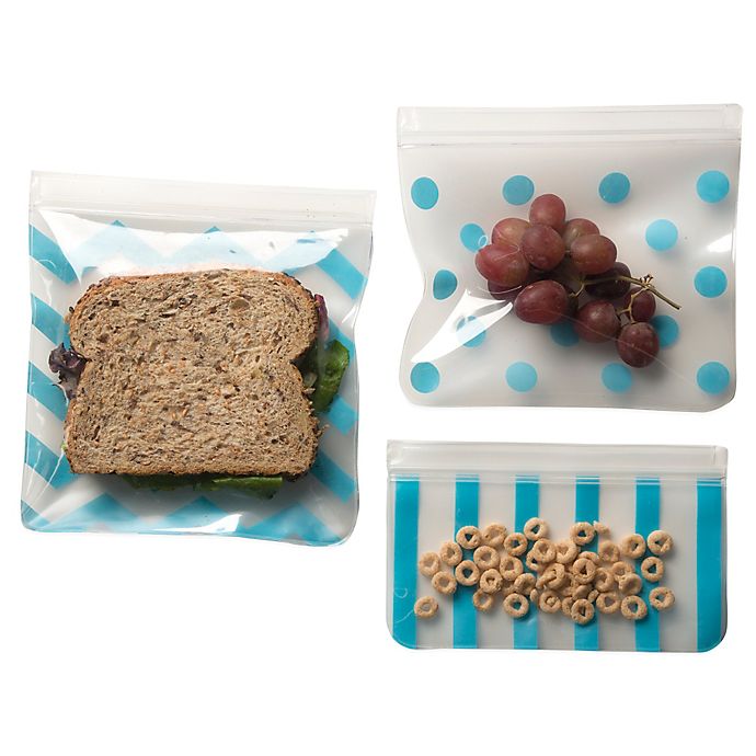 J. L. Childress 3-Piece Reusable Snack Bag Set in Teal