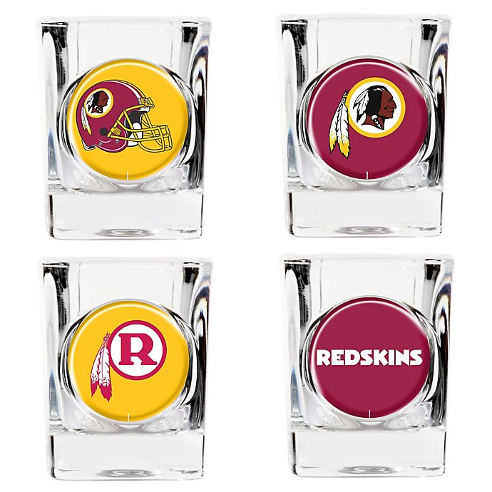 Washington Redskins Shot Glass Indent Square Drinkware GAP Clear 2 OZ 
