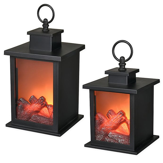Greyson Home Decorative LED Tabletop Fireplace in Black