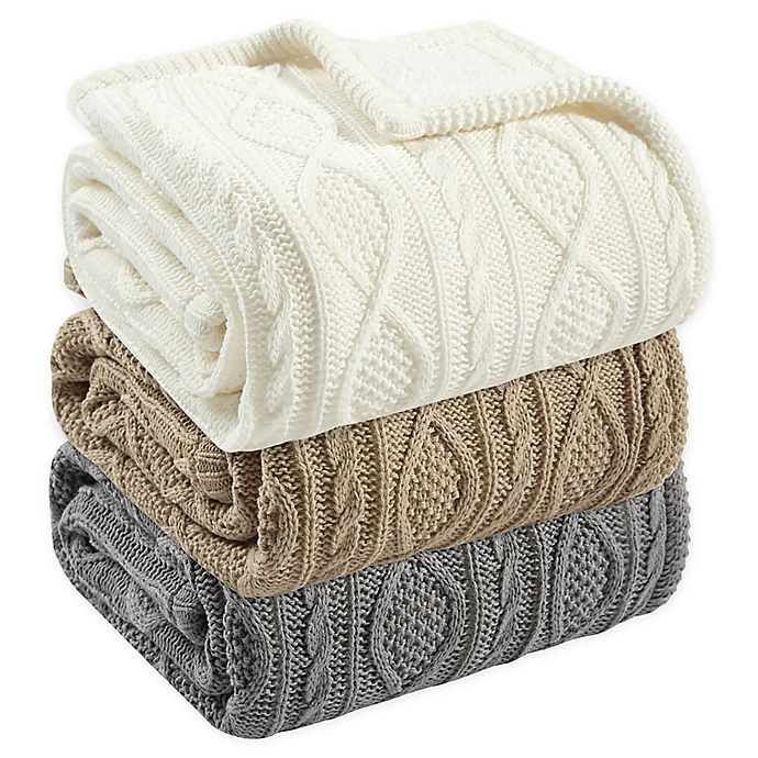 Bee & Willow™ Cable Knit Reversible Throw Blanket