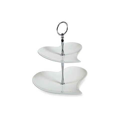 Maxwell Williams  White Basics Amore 2 Tier Cake  Stand  