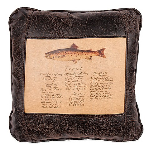Sweetwater Trading Company Trout Guide Square Throw Pillow in Brown - Bed Bath & Beyond