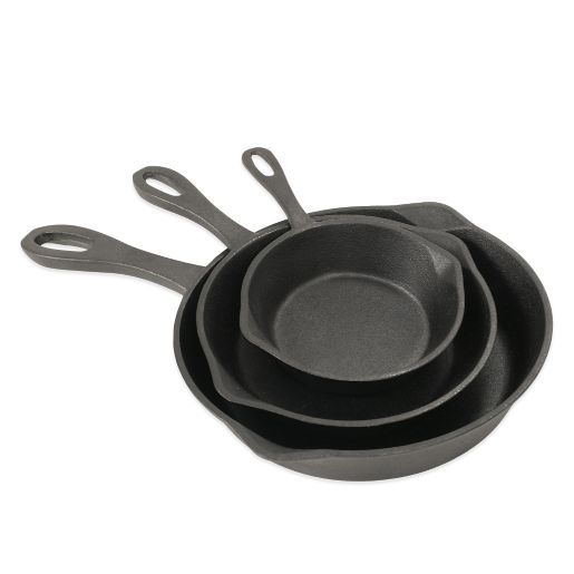 Bayou Classic Cast Iron Small 3-Piece Skillet Set