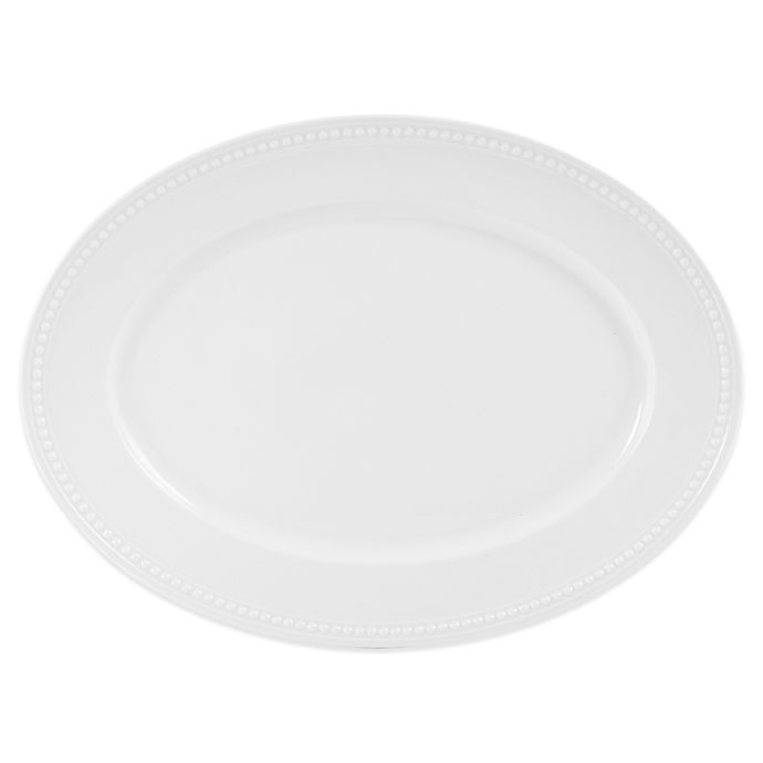 Everyday White® by Fitz and Floyd® Beaded 15.88-Inch Oval Platter