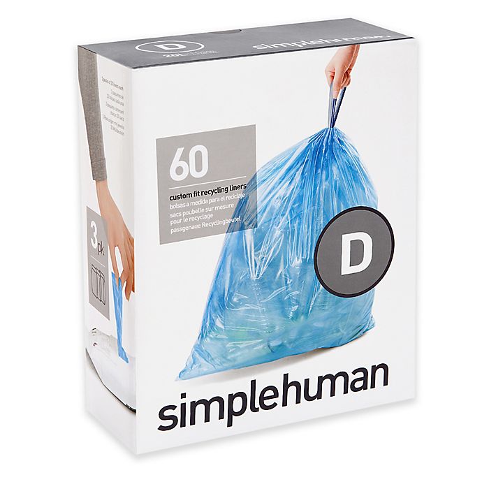 Simplehuman White Plastic Bin Liners Pack of 60 Code A B D E F G H J K M N P R V 