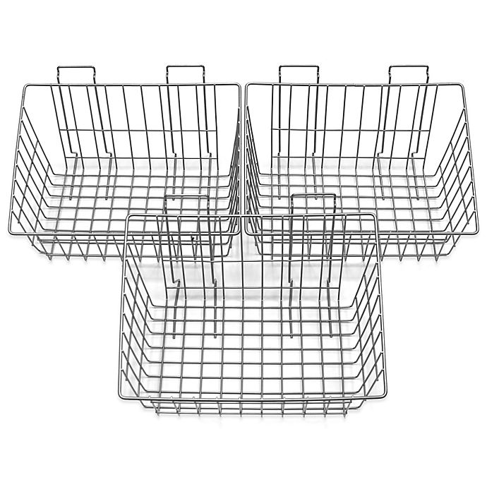 Proslat 3-Pack Heavy-Duty Wire Basket in Silver