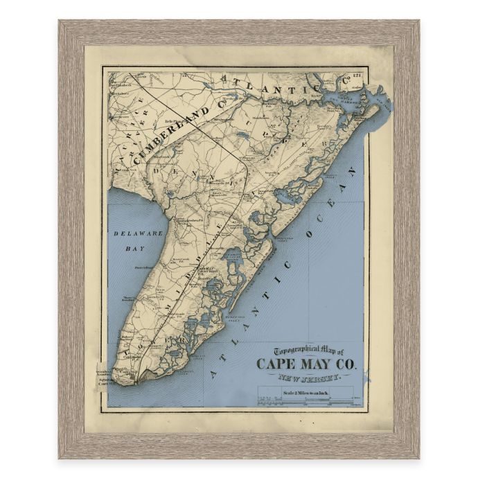 Map Of Cape May County Nj 28-Inch X 34-Inch Framed Cape May County, Nj Map | Bed Bath & Beyond