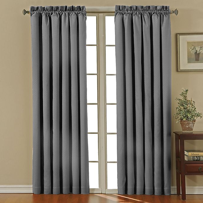 Eclipse Canova Rod Pocket 63-Inch Room Darkening Window Curtain Panel in Charcoal (Single)