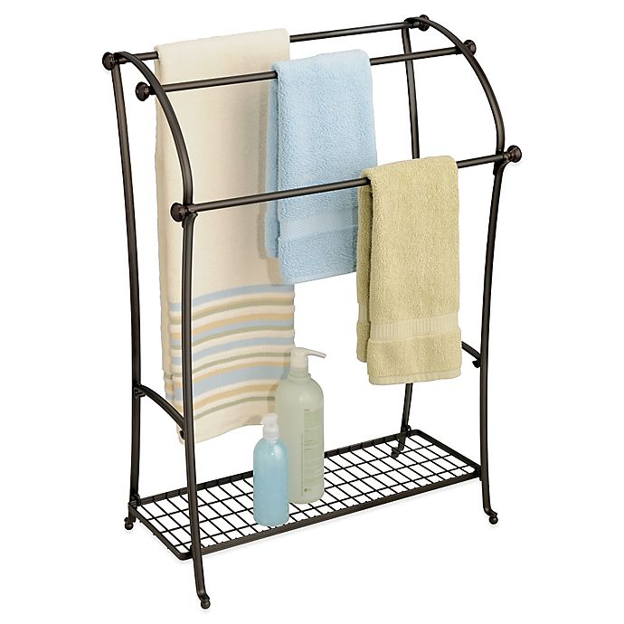 InterDesign® York® Lyra Free Standing Towel Stand in Bronze