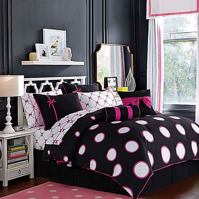 Sophie 10-Piece Full Comforter Set in Pink