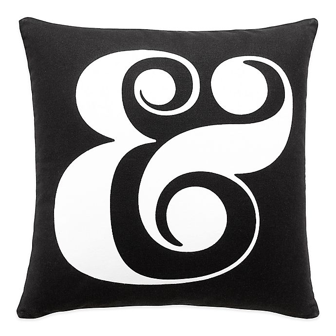 kate spade new york Ampersand Square Throw Pillow in Black