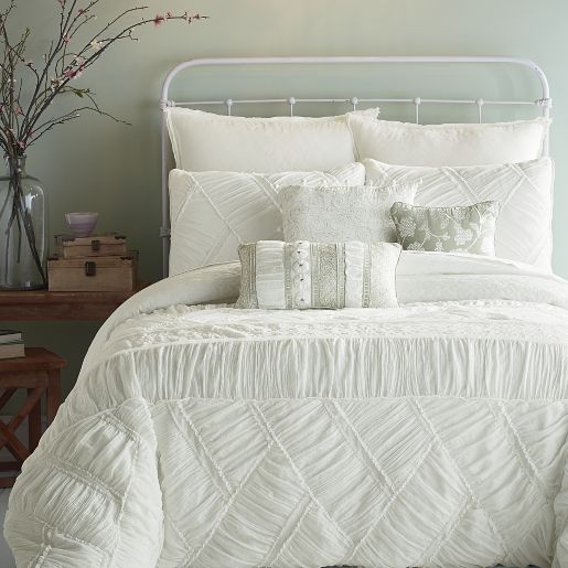 Jessica Simpson Liliane Ruffle Weave Comforter Set In White Bed Bath Beyond