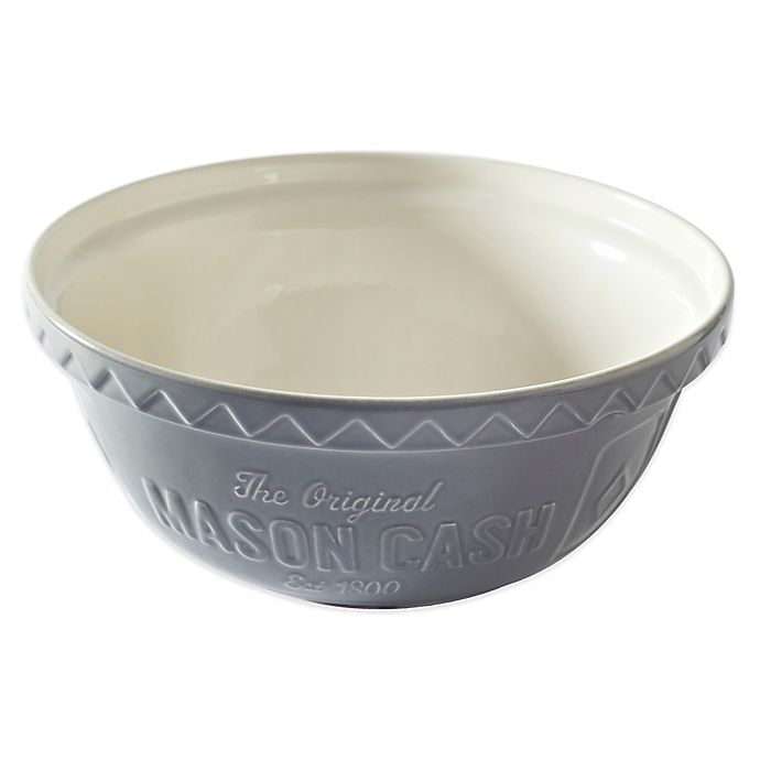 Mason Cash® Baker Lane Ceramic 4.25-Quart Mixing Bowl in White/Grey