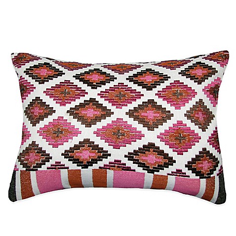 Medley Embroidered Oblong Throw Pillow in Brown - Bed Bath & Beyond