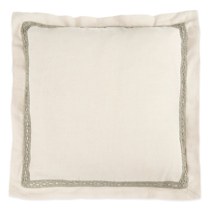 Beekman 1802 Sangerfield Applique Square Throw Pillow in Natural Bed