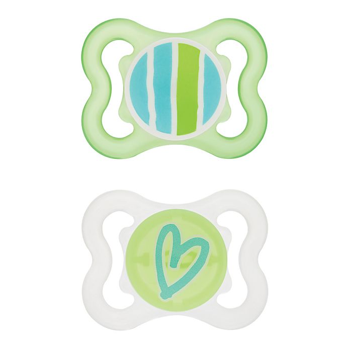 MAM Pacifiers Silicon Orthodontic Nipples Attitude Collection 6M Set Of 2 L#5 