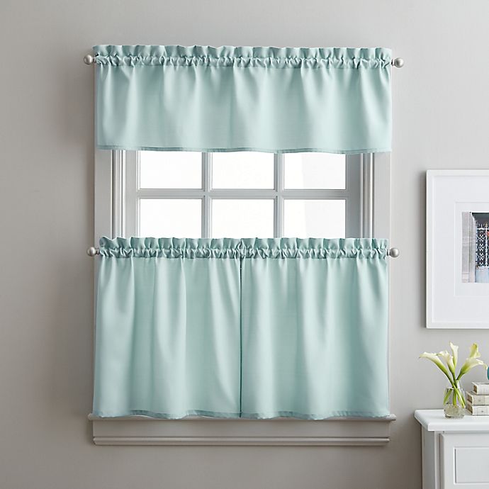 Solid Twill 36-Inch Window Tier and Valance Curtain Set