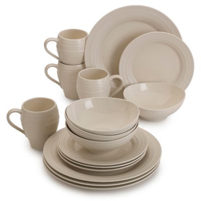 Mikasa® Swirl 16-Piece Dinnerware Set in Cream - Bed Bath & Beyond