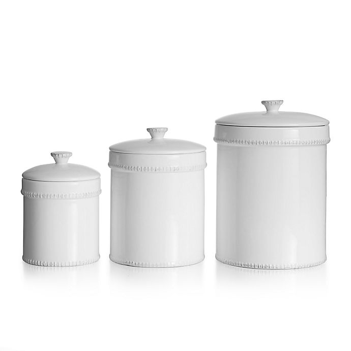 American Atelier 3-Piece Bianca Canister Set in White
