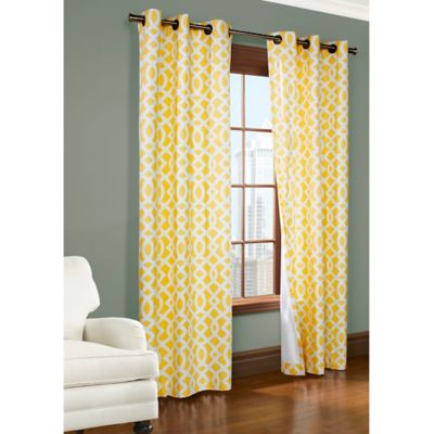 Buy Trellis 84-Inch Room-Darkening Grommet Window Curtain Panels in