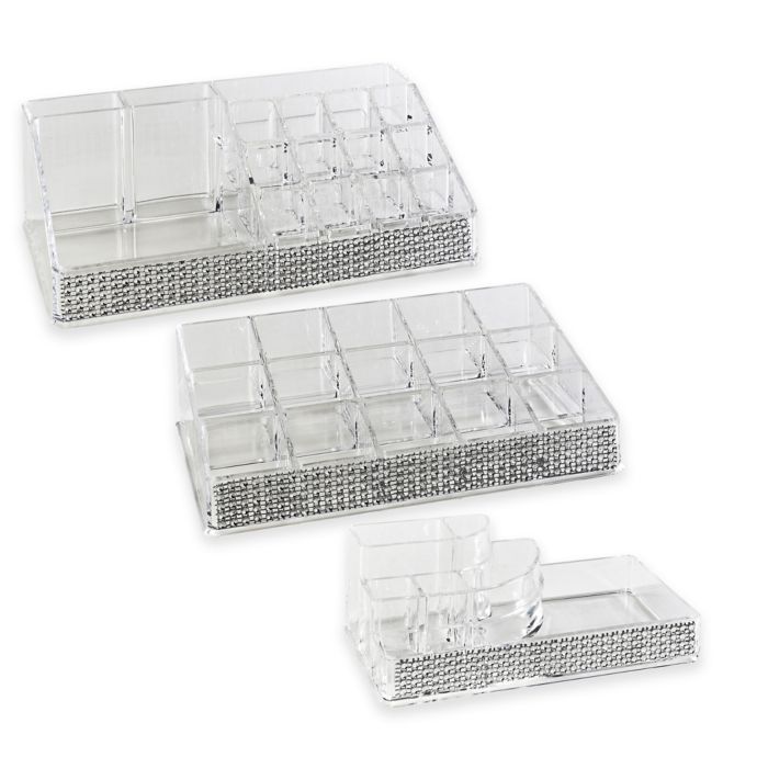 Laura Ashley® Imitation Pave Diamond Cosmetic and Jewelry Holder Bed