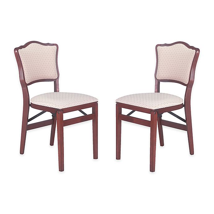 Stakmore French Padded Back Wood Folding Chairs (Set of 2)