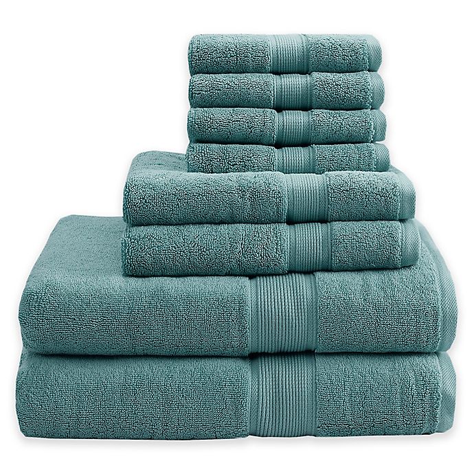 Madison Park Signature 800GSM 100% Cotton 8-Piece Towel Set in Dusty Green