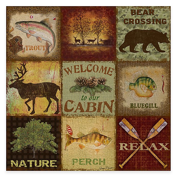 Courtside Market Cabin Life 16-Inch x 16-Inch Gallery Canvas Wall Art
