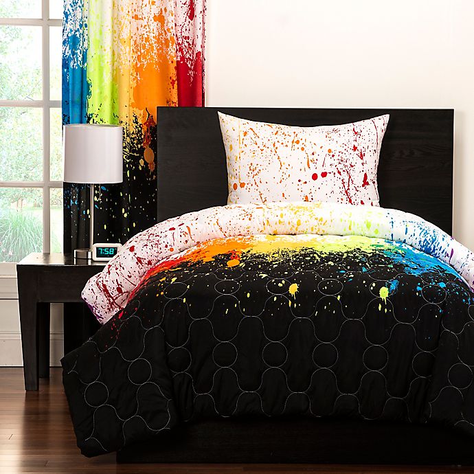 Crayola® Cosmic Burst Reversible Comforter Set in Black